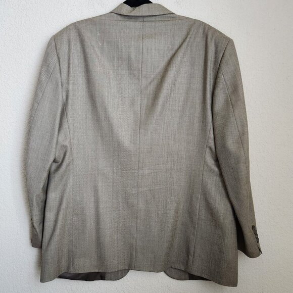 Stafford Men's Suit Jacket Size 44R Beige 100% Wool Collared 3 Button Blazer - Picture 4 of 11